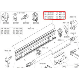 Bovenkap (Top Case) voor Fiamma F45S luifel polar white